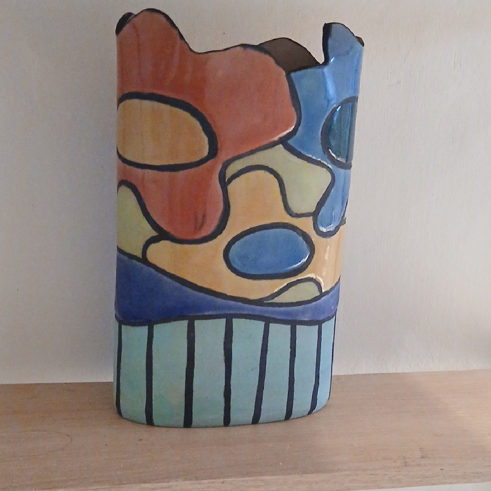 Colorful Abstract Ceramic Vase